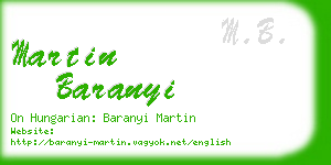 martin baranyi business card